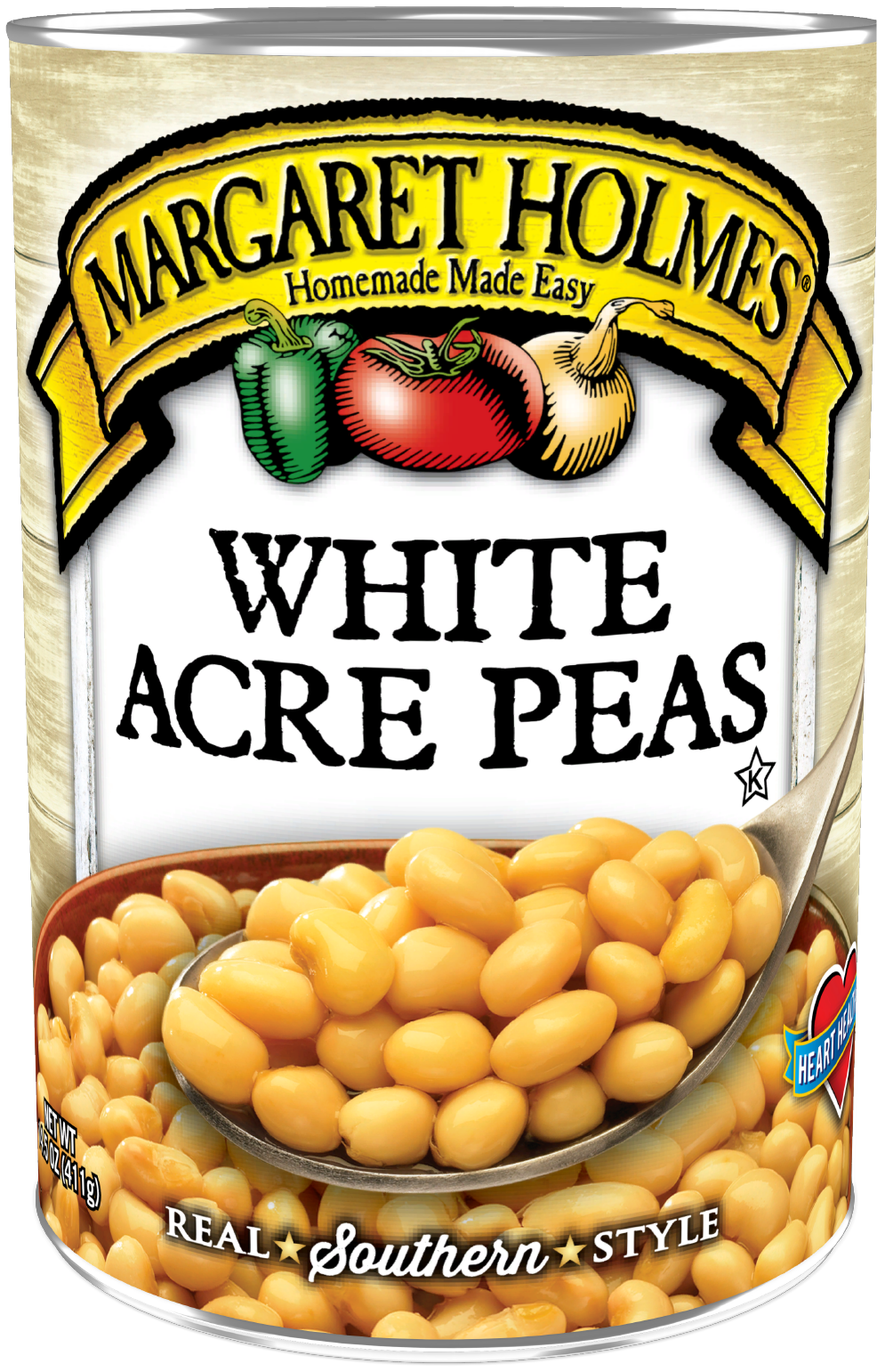 01303L_MH White Acre Peas_TL-F_Website Can of Margaret Holmes White Acre Peas