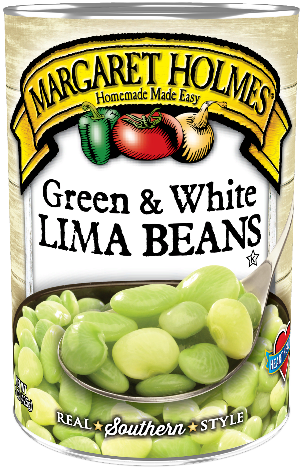 11413L_MH Green and White Lima Beans_TL-F-Website Can of Margaret Holmes Green & White Lima Beans