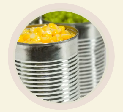 Nutritional-Value Open cans of corn and peas
